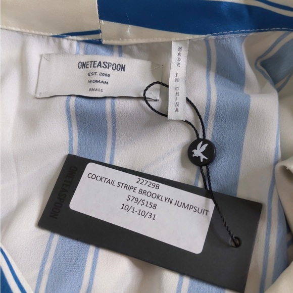 2x 👯‍♀️Host Pick⚡️One Teaspoon Cocktail Stripe Brooklyn Jumpsuit - Picture 8 of 12